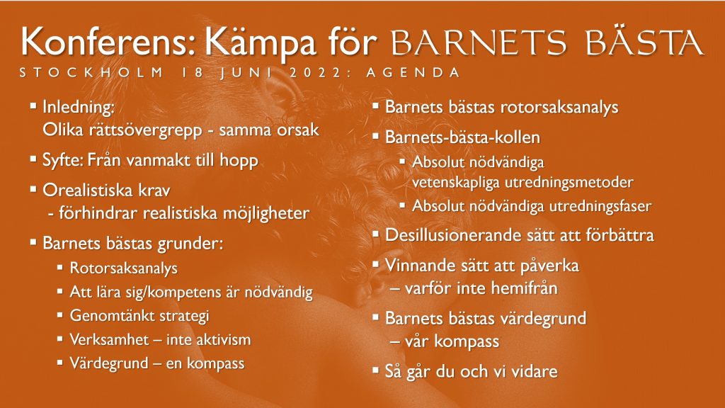 Agenda för succékonferensen: Kämpa för barnets bästa och vinn!